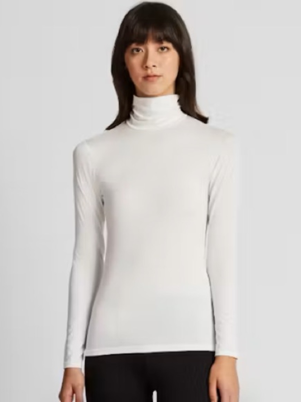 NWOT Uniqlo White Long-Sleeve Turtleneck Top